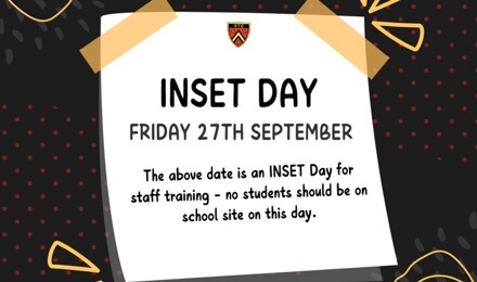 Inset Day   27th Sept