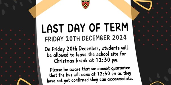 Last Day of Term 2 - Friday 20th December