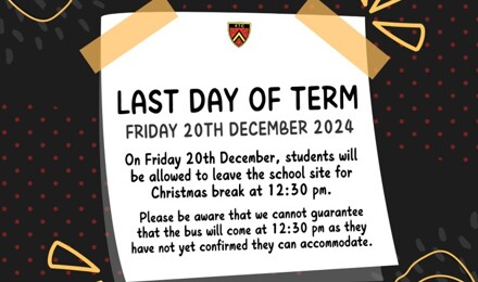 Last Day of Term 2 Half Day