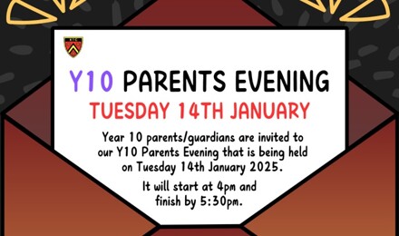 Y10 Parents Evening   14th Jan