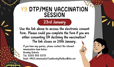 Y9 DTPMEN Vacs   23rd Jan