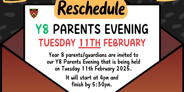 Y8 Parents Evening - RESCHEDULED