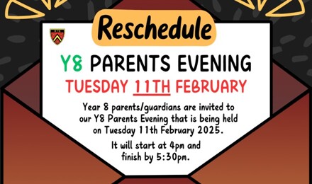 Y8 Parents Evening   11th Feb