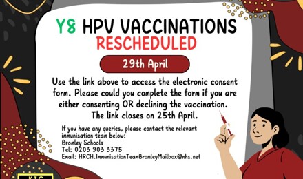 Y8 HPV Vacs   22nd April