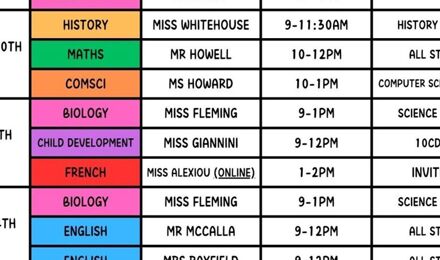 Y11 Easter Interventions Poster