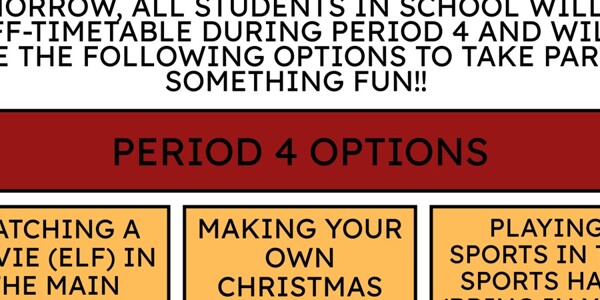 Period 4 Off-Timetable This Friday!